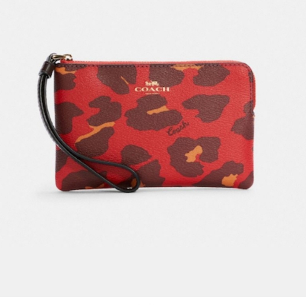 COACH# Corner Zip Wristlet with Leopard Print# last available - Picture 6 of 6
